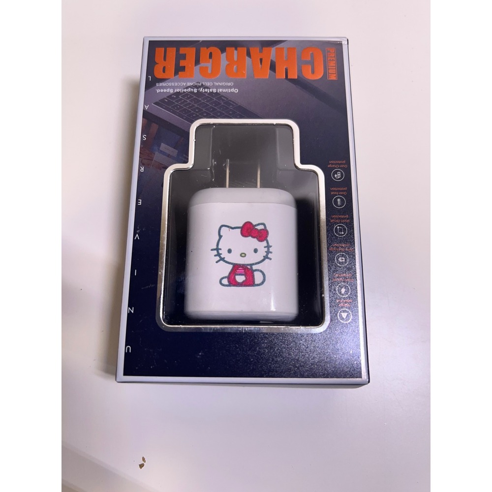Sanrio OS Hello Kitty USB Wall Charger White Travel Power Adapter Universal